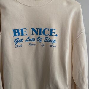 Sporty & Rich Cream Sweatshirt with Blue Accents